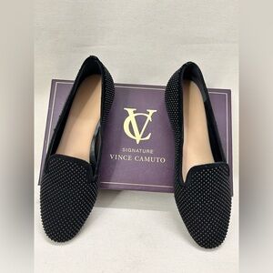 Vince Camuto Women's Black Studded Flats